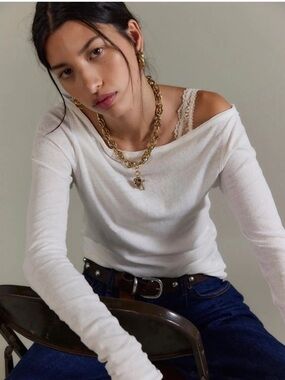 We The Free Cream Long-Sleeve Boatneck Top